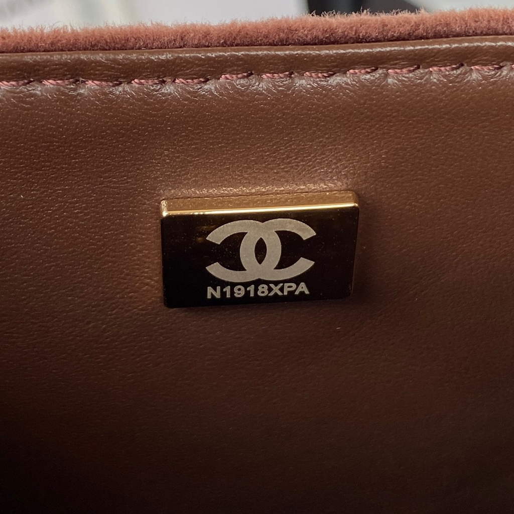 Chanel AS3350 Small BOY Messenger Bag Shearling Lambskin Brown