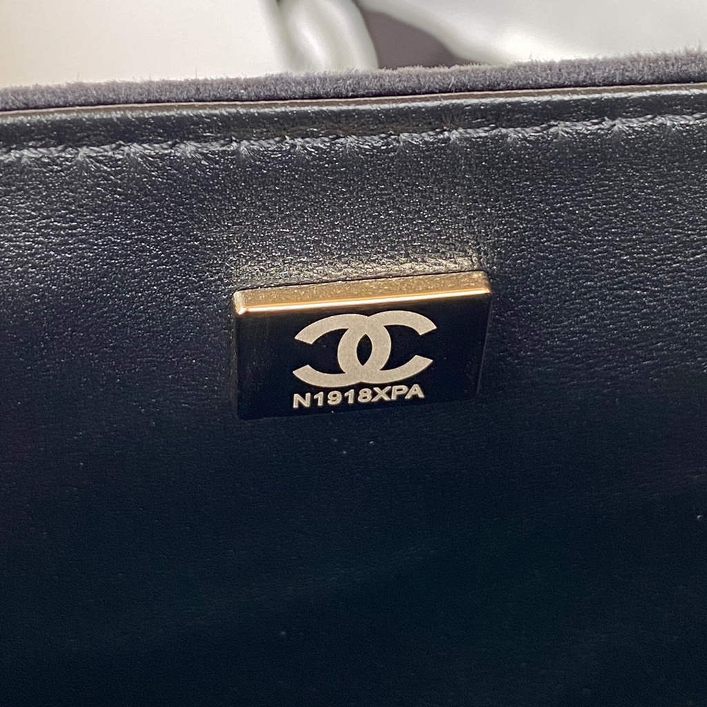 Chanel AS3350 Small BOY Messenger Bag Shearling Lambskin Black
