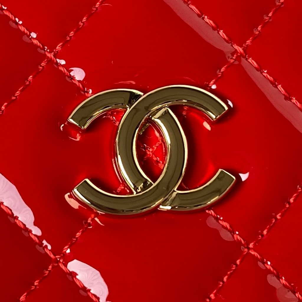 Chanel AS3354 Top Bag Shiny Calfskin Red