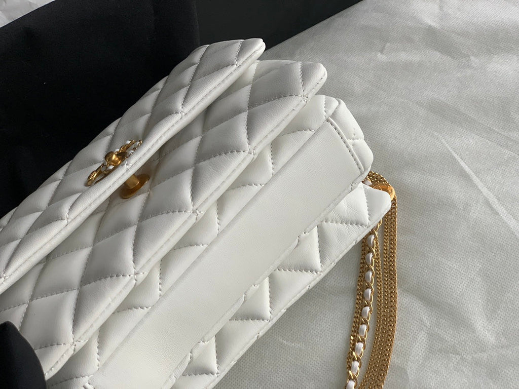 Chanel AS3378 Mini Flap Bag Lambskin White