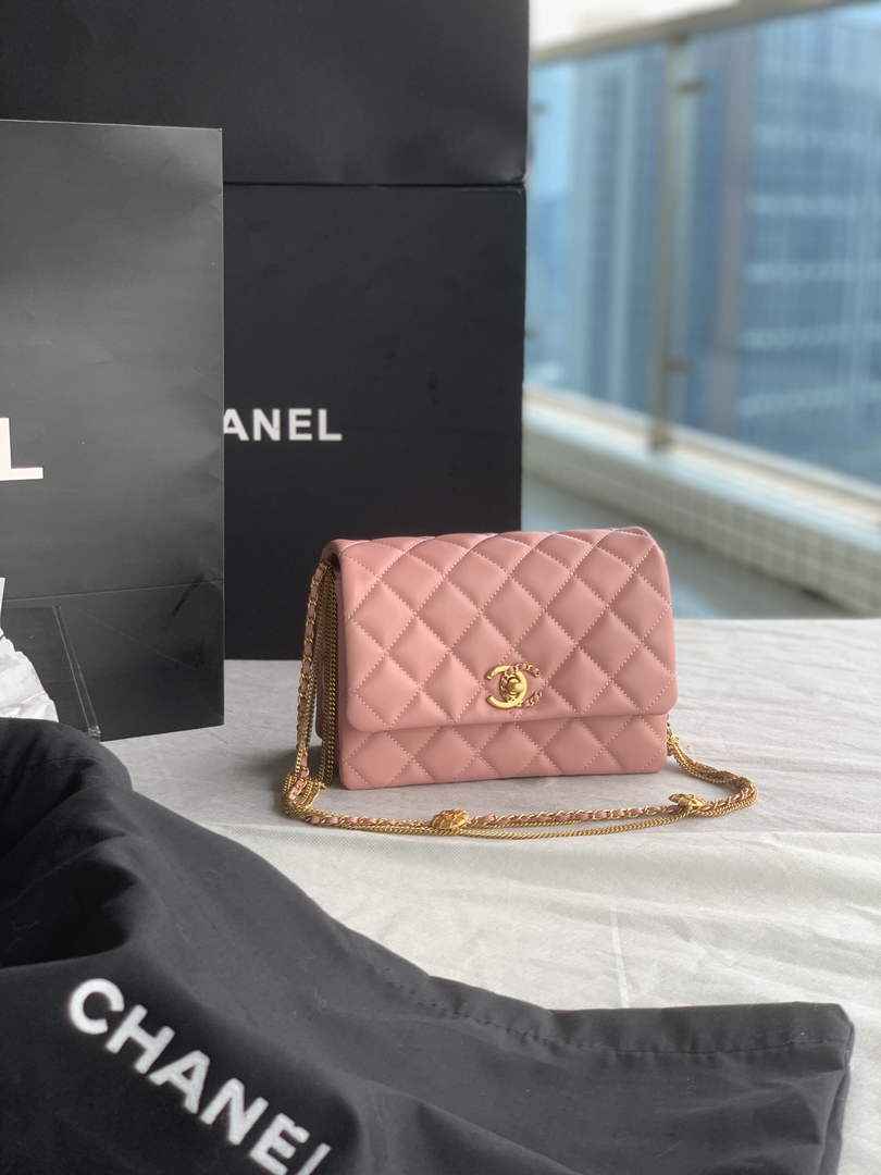 Chanel AS3378 Mini Flap Bag Lambskin Pink