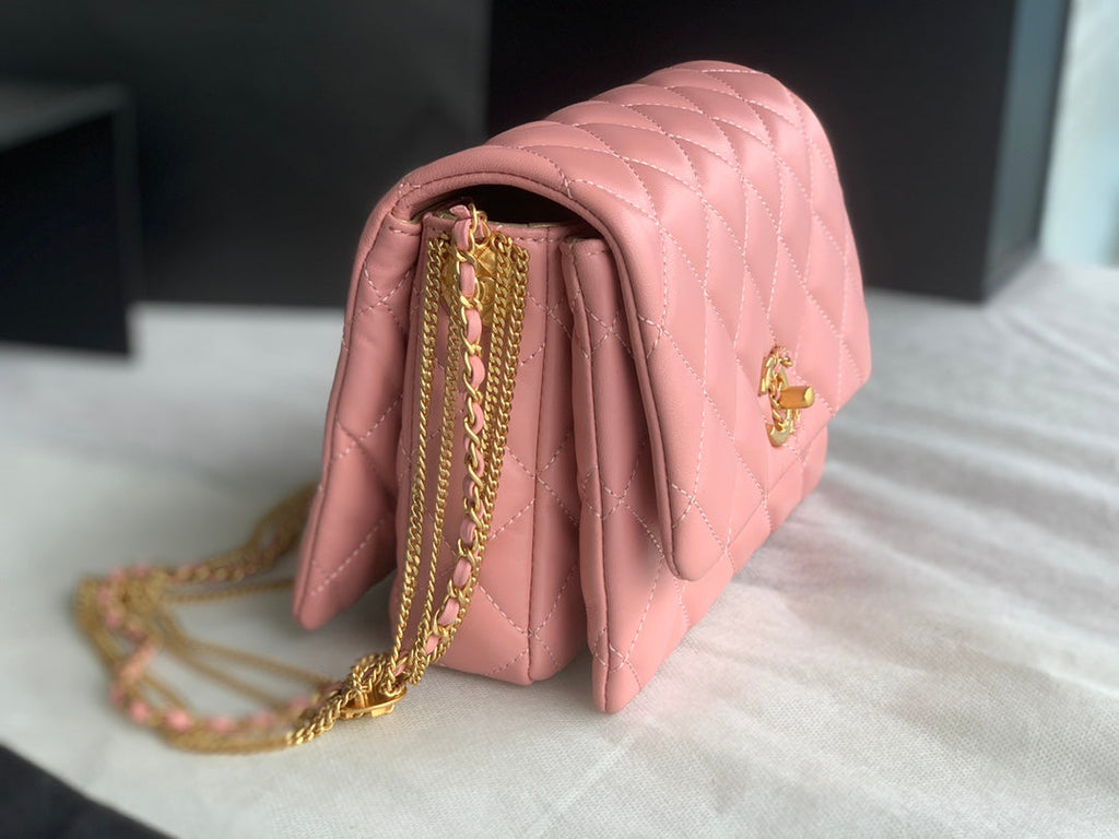 Chanel AS3378 Mini Flap Bag Lambskin Pink