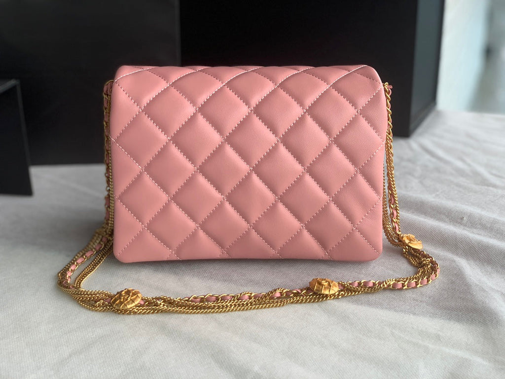 Chanel AS3378 Mini Flap Bag Lambskin Pink