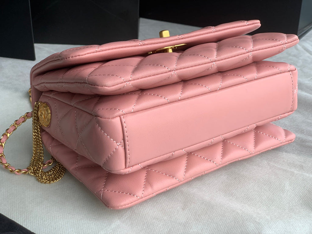 Chanel AS3378 Mini Flap Bag Lambskin Pink