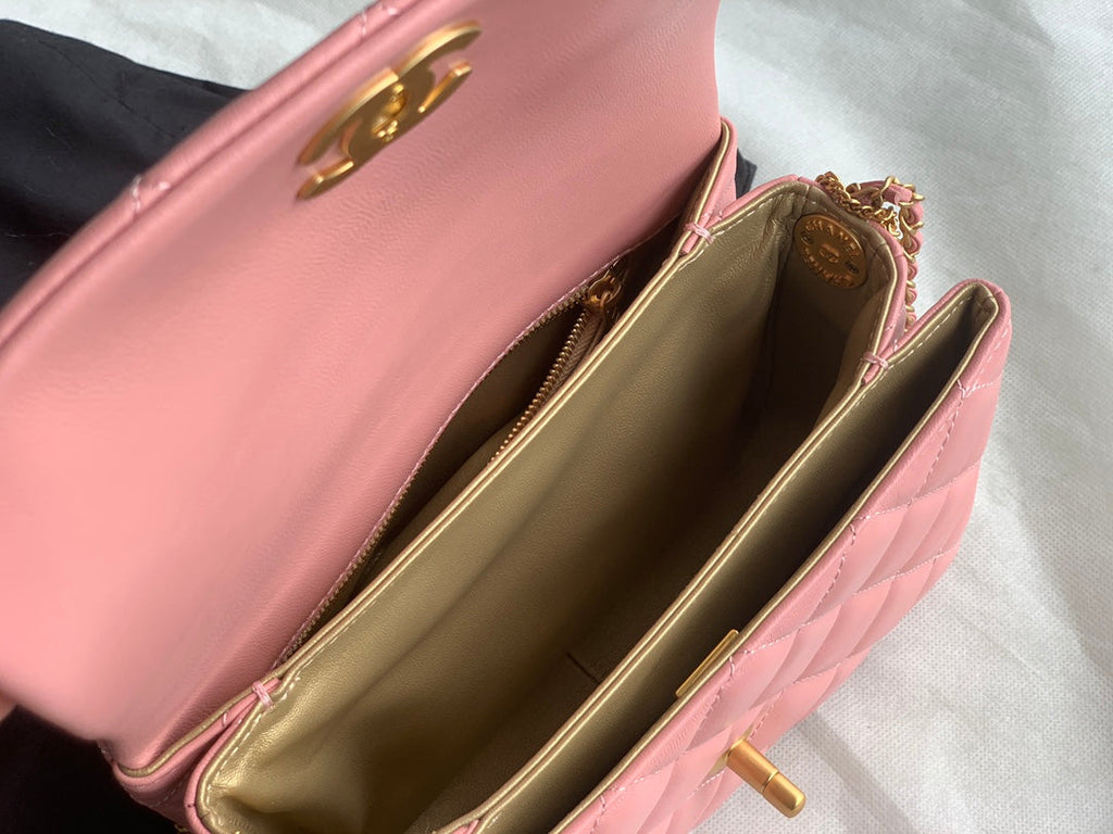 Chanel AS3378 Mini Flap Bag Lambskin Pink