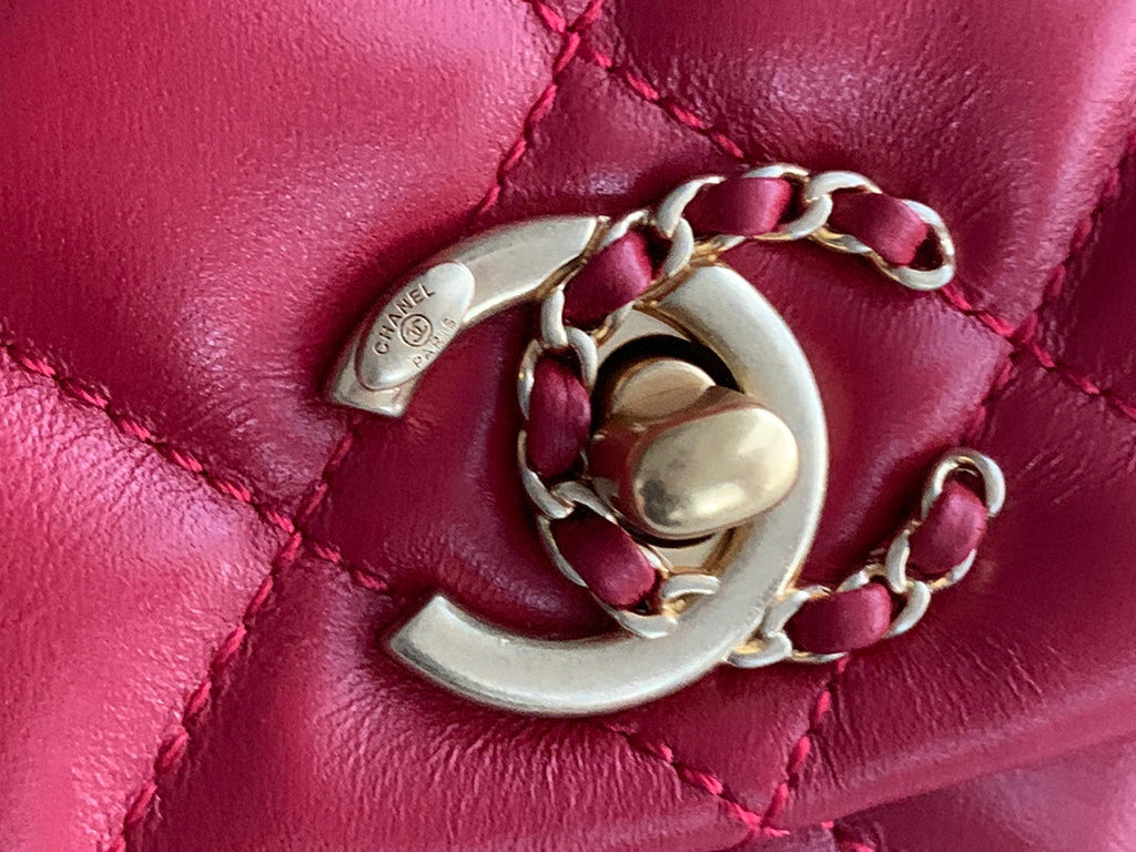 Chanel AS3378 Mini Flap Bag Lambskin Red