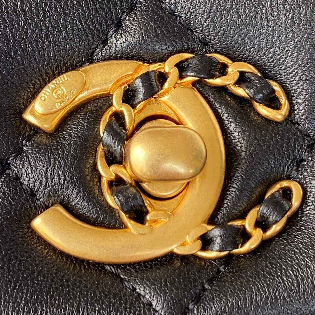 Chanel AS3378 Mini Flap Bag Lambskin Black