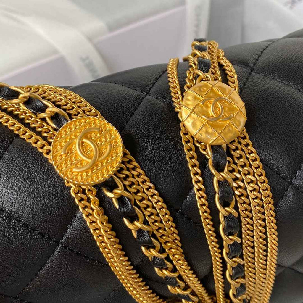 Chanel AS3378 Mini Flap Bag Lambskin Black