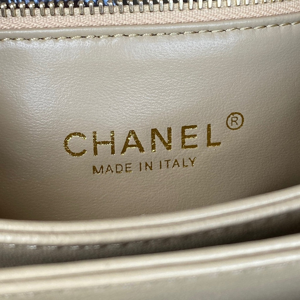 Chanel AS3378 Mini Flap Bag Suede Goatskin gray
