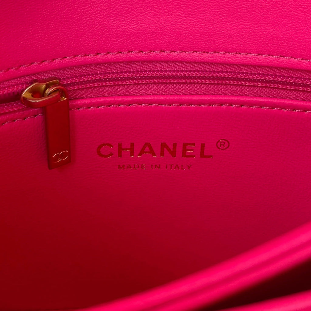Chanel AS3386 Small Flap Bag Lambskin Fashion Plum