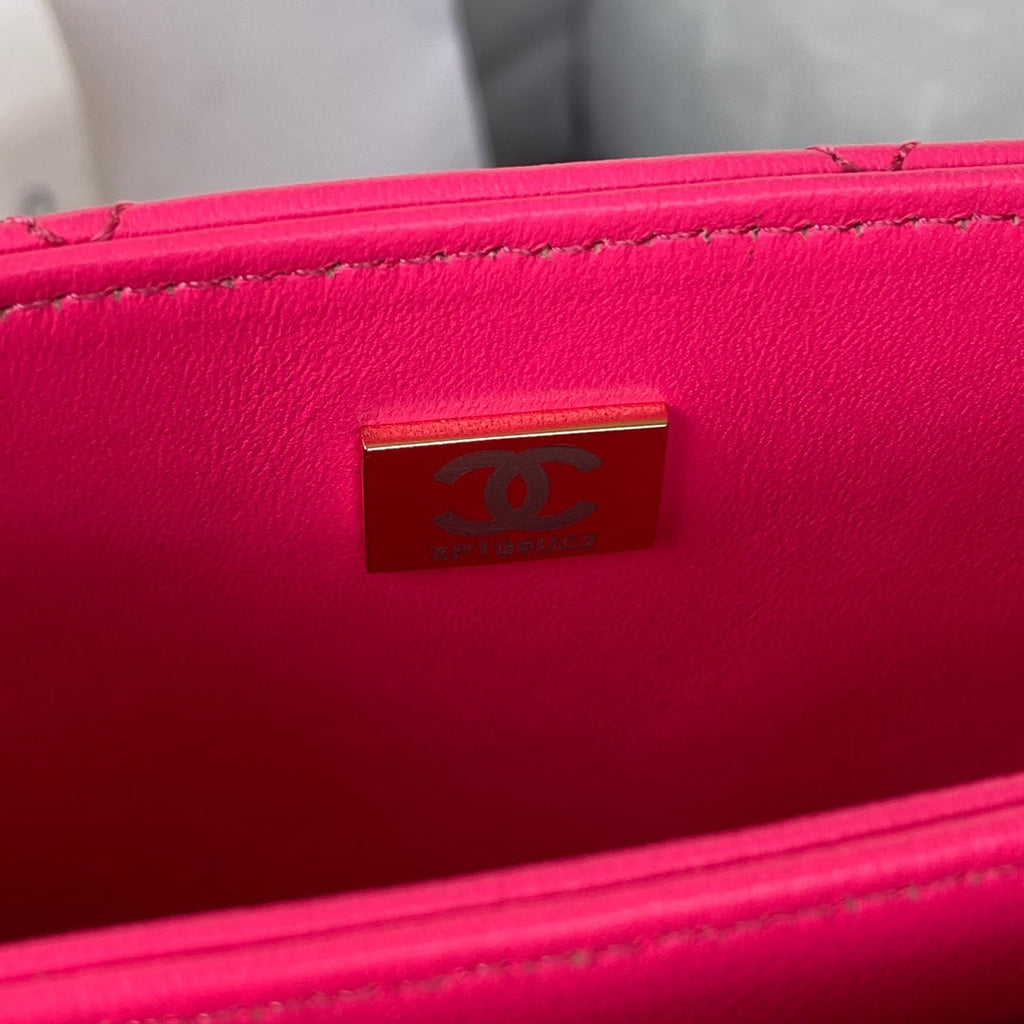 Chanel AS3386 Small Flap Bag Lambskin Fashion Plum