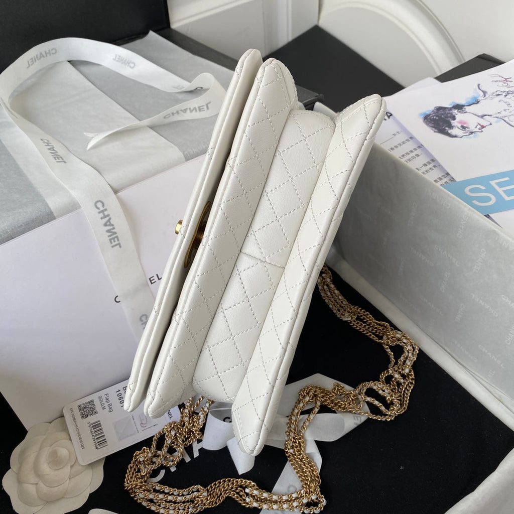 Chanel AS3386 Small Flap Bag Lambskin Fashion White