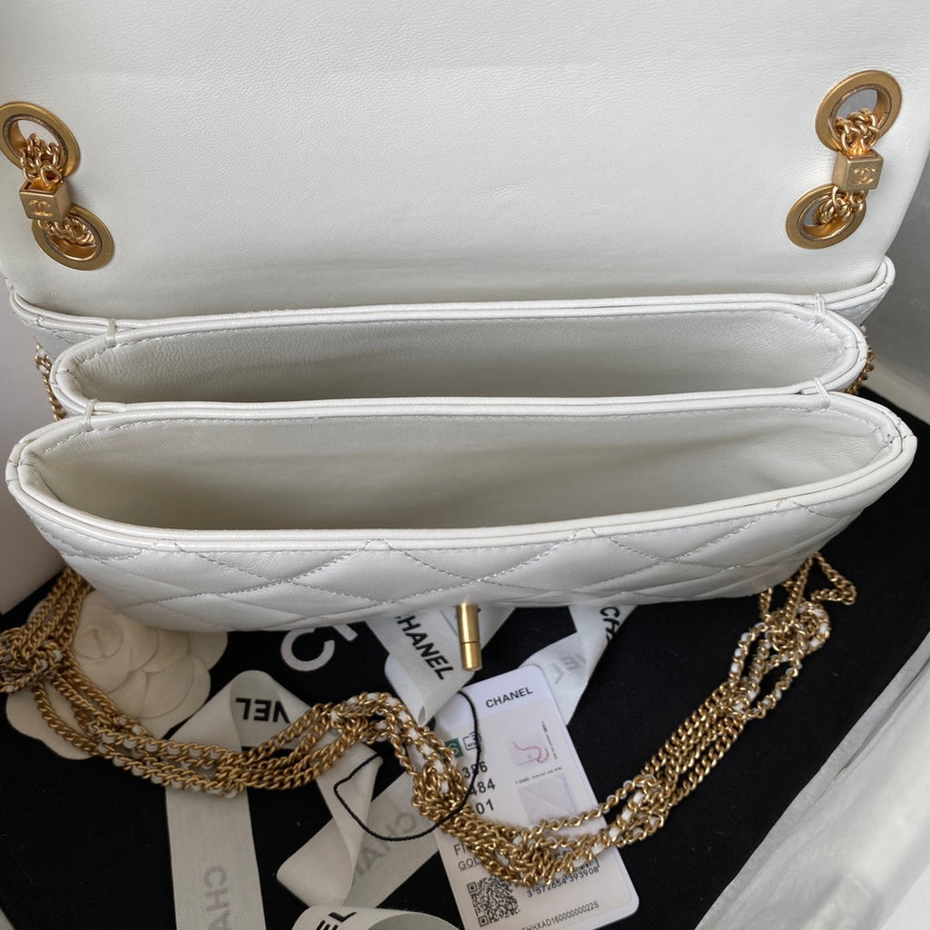 Chanel AS3386 Small Flap Bag Lambskin Fashion White