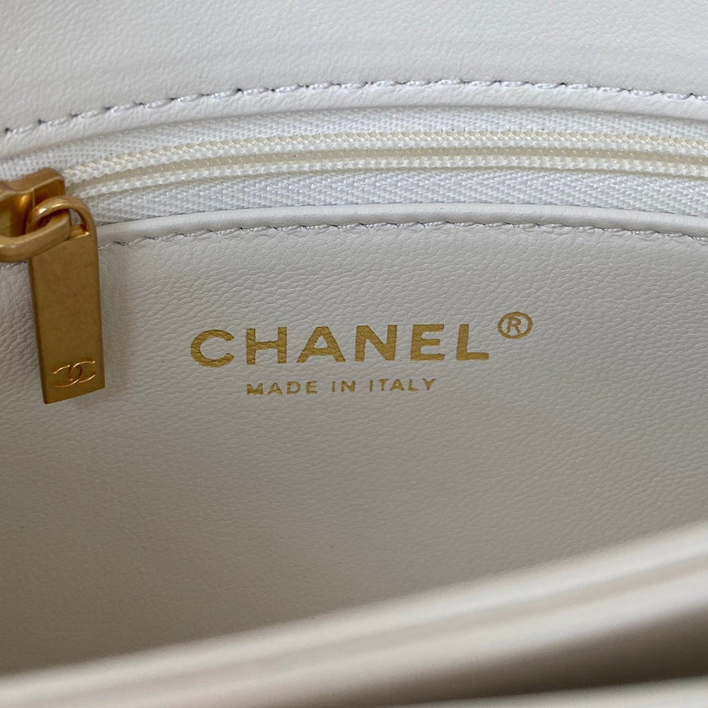 Chanel AS3386 Small Flap Bag Lambskin Fashion White