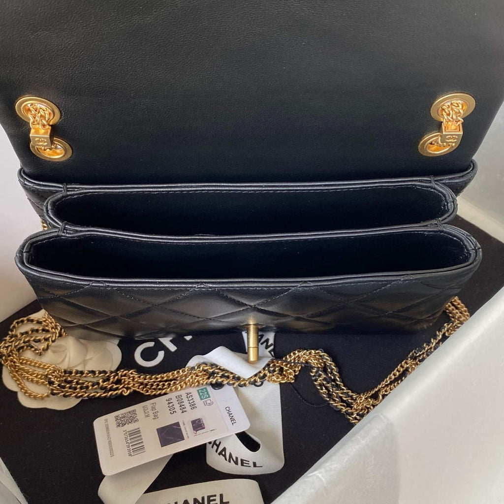 Chanel AS3386 Small Flap Bag Lambskin Fashion Black