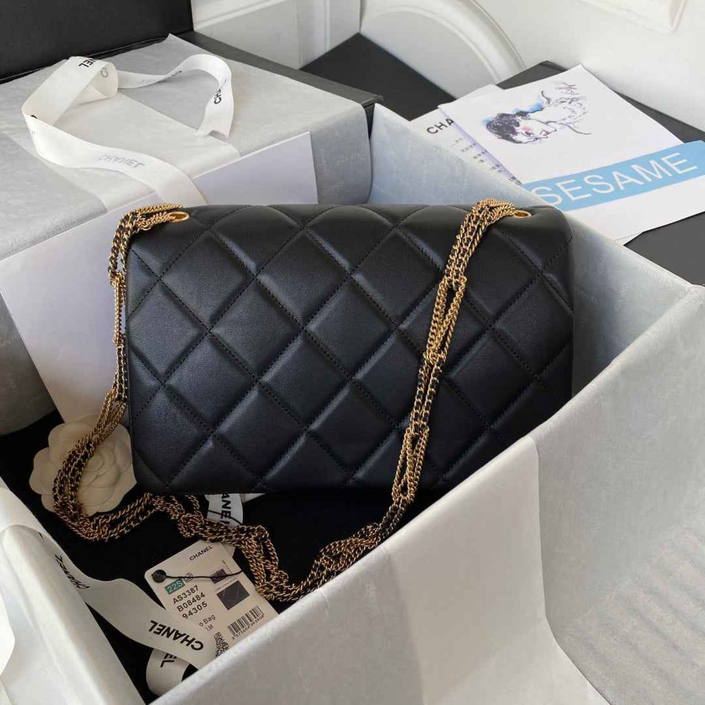 Chanel AS3387 Flap Bag Lambskin Fashion Black
