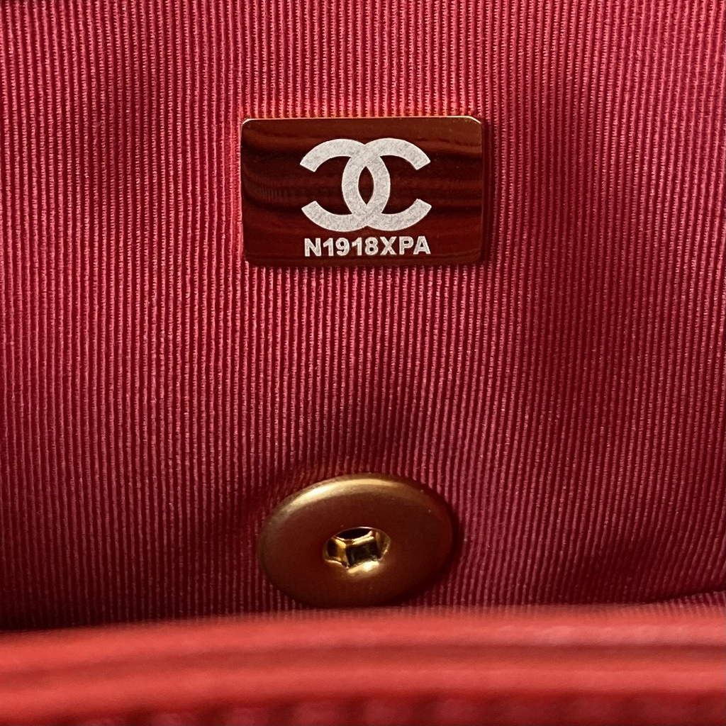 Chanel AS3393 Small Flap Bag Lambskin Red