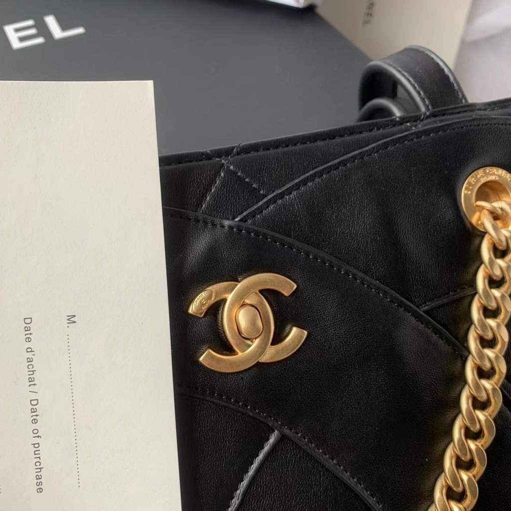 Chanel AS33938 Large Shopping Bag Lambskin In Black