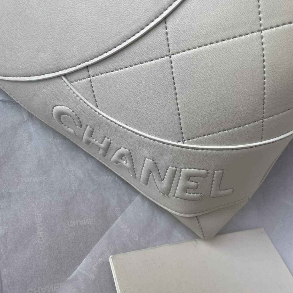 Chanel AS33938 Large Shopping Bag Lambskin In White