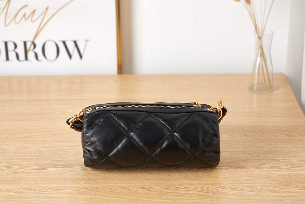 Chanel AS3427 Small Bowling Bag Calfskin Black