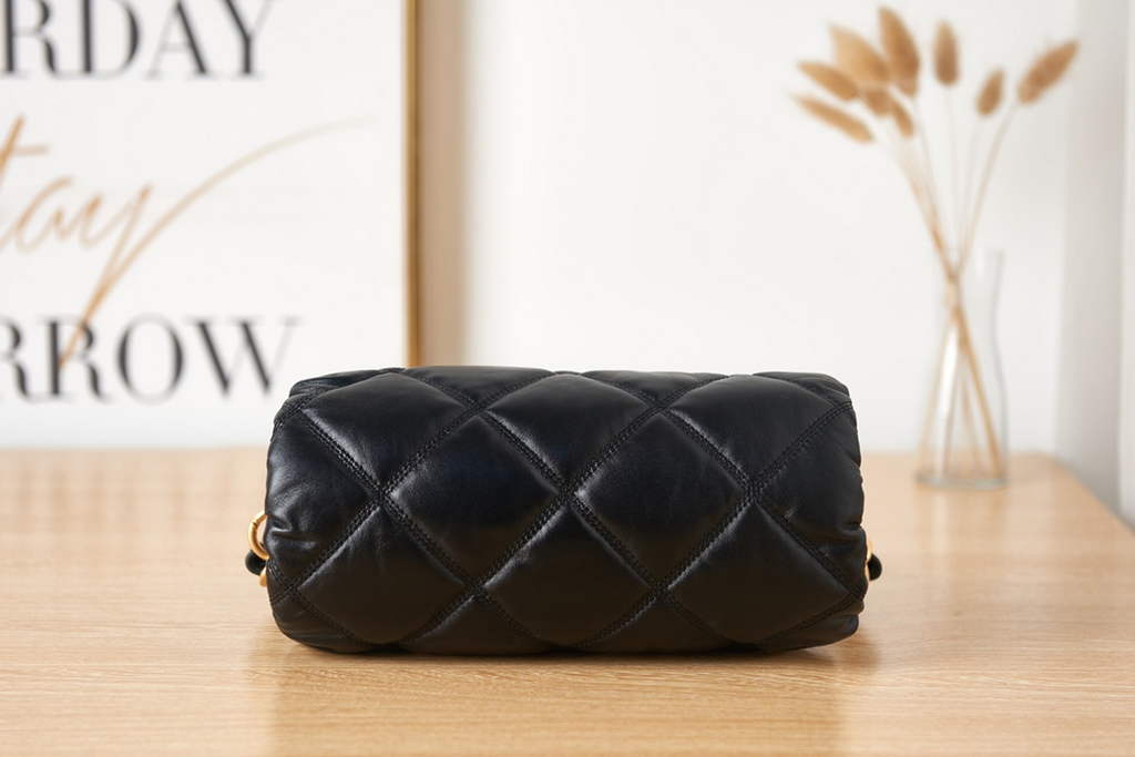 Chanel AS3427 Small Bowling Bag Calfskin Black