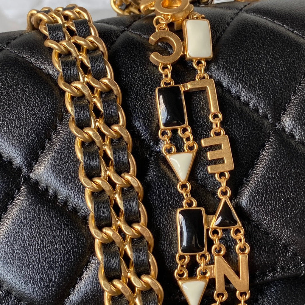 Chanel AS3432 Tote Flap Bag black Lambskin Gold-tone metal