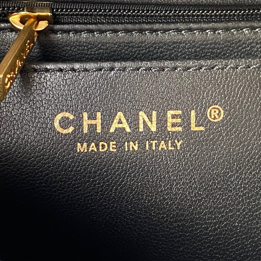Chanel AS3432 Tote Flap Bag black Lambskin Gold-tone metal