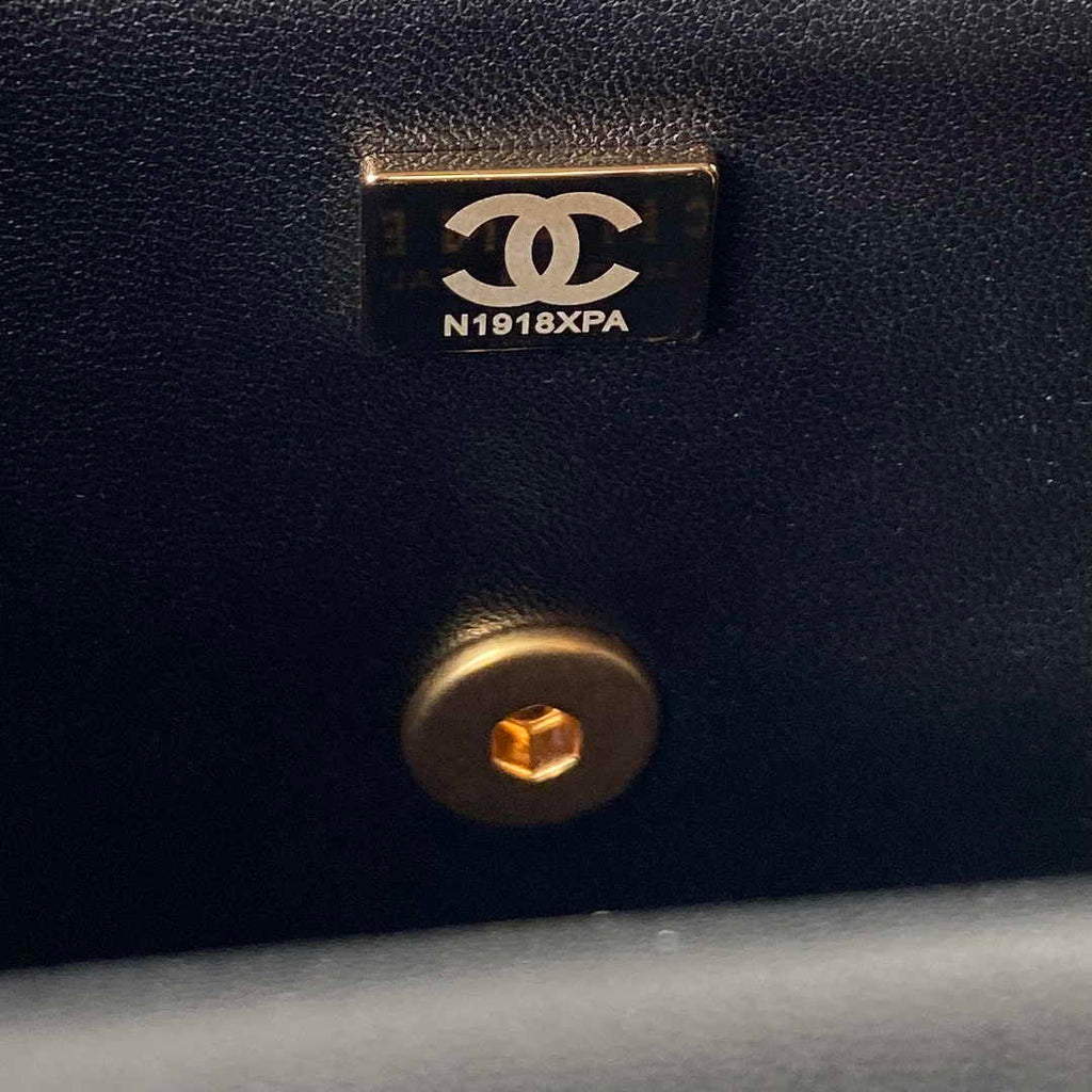 Chanel AS3432 Tote Flap Bag black Lambskin Gold-tone metal