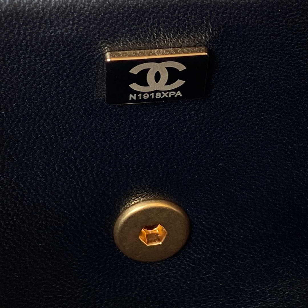 Chanel AS3432 Tote Flap Bag Black Velvet Gold-tone metal