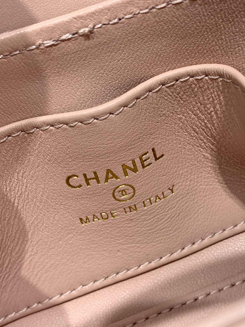 Chanel AS3435 Mini Shopping Bag Pink Shiny Aged Calfskin Gold