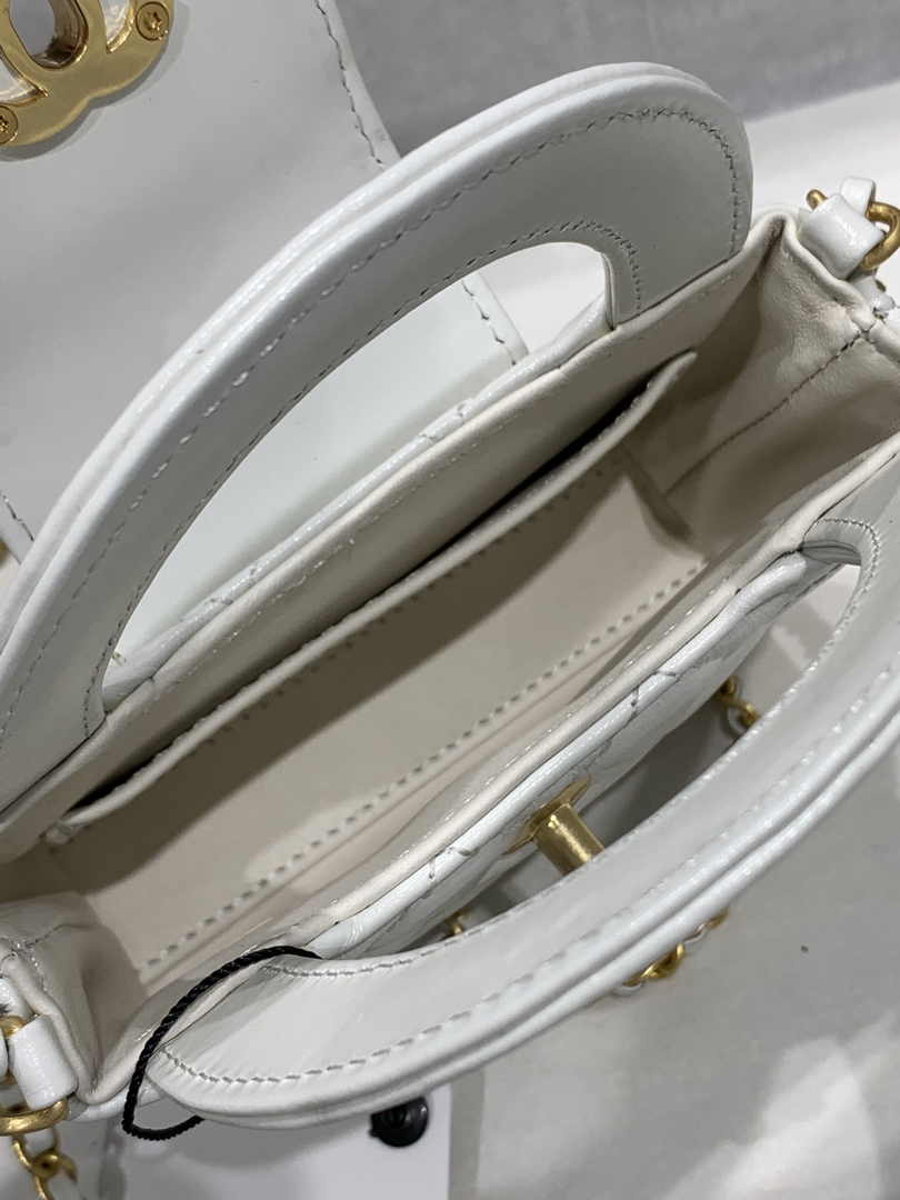 Chanel AS3435 Mini Shopping Bag Beige Shiny Aged Calfskin Gold