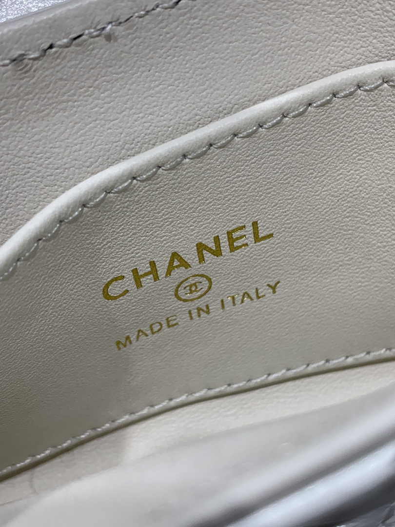 Chanel AS3435 Mini Shopping Bag Beige Shiny Aged Calfskin Gold