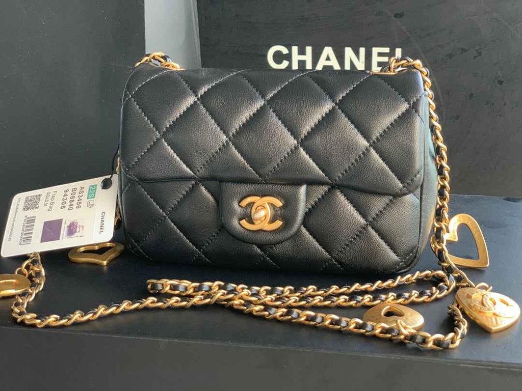Chanel AS3456 Mini Flap Bag Lambskin Black