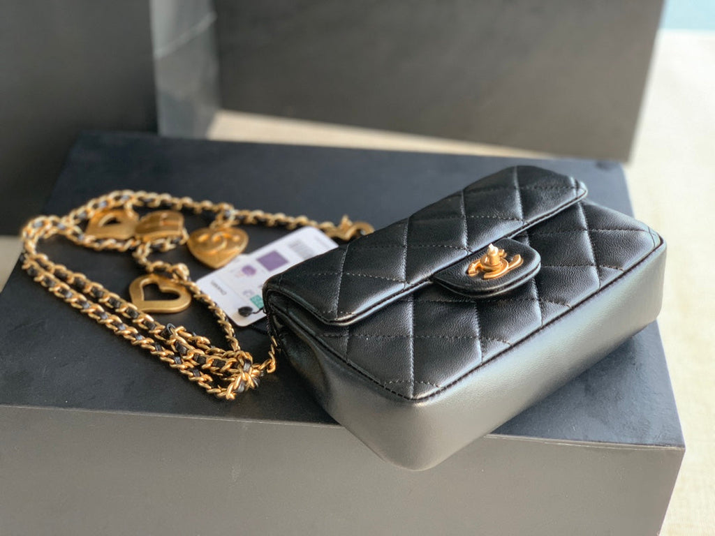 Chanel AS3456 Mini Flap Bag Lambskin Black