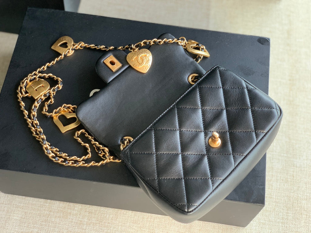 Chanel AS3456 Mini Flap Bag Lambskin Black