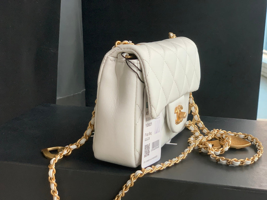 Chanel AS3456 Mini Flap Bag Lambskin white