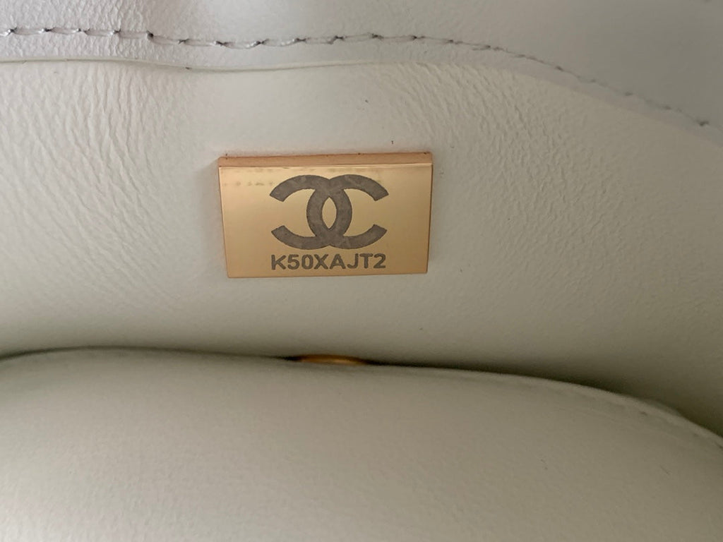 Chanel AS3456 Mini Flap Bag Lambskin white