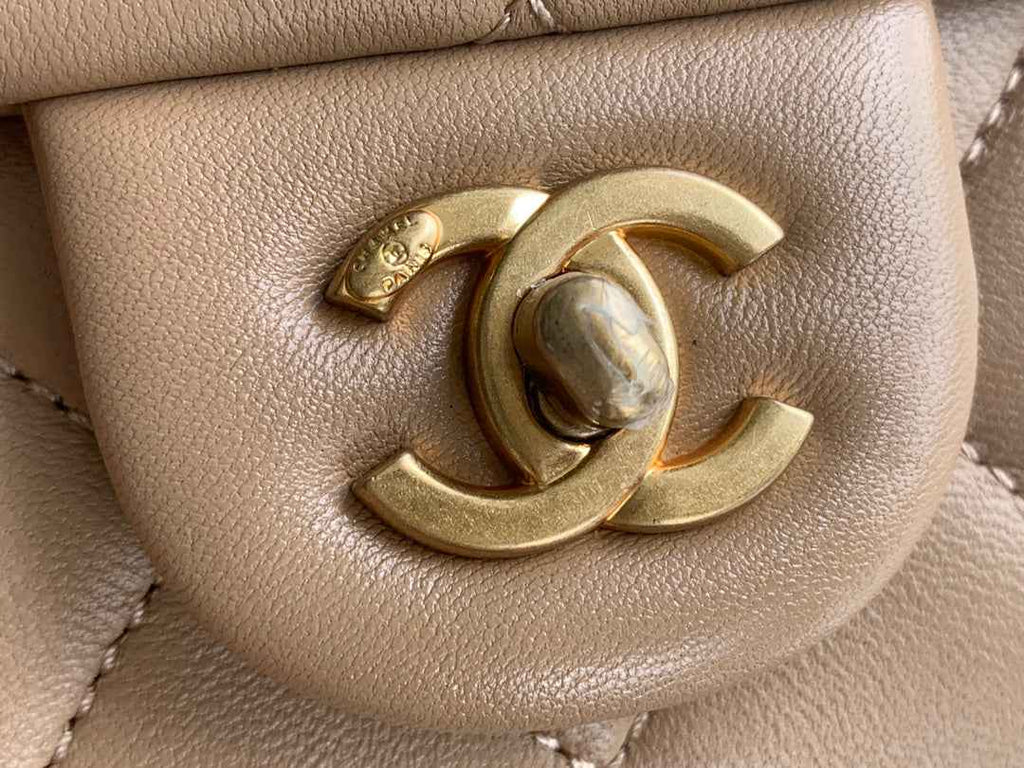 Chanel AS3456 Mini Flap Bag Lambskin apricot