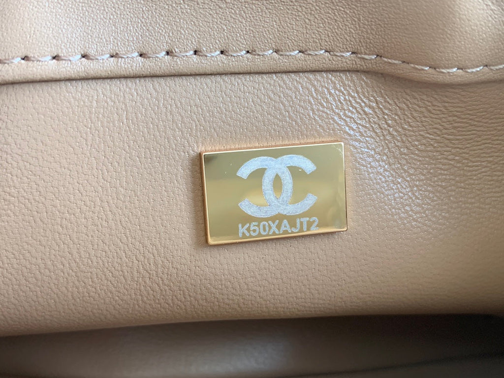 Chanel AS3456 Mini Flap Bag Lambskin apricot