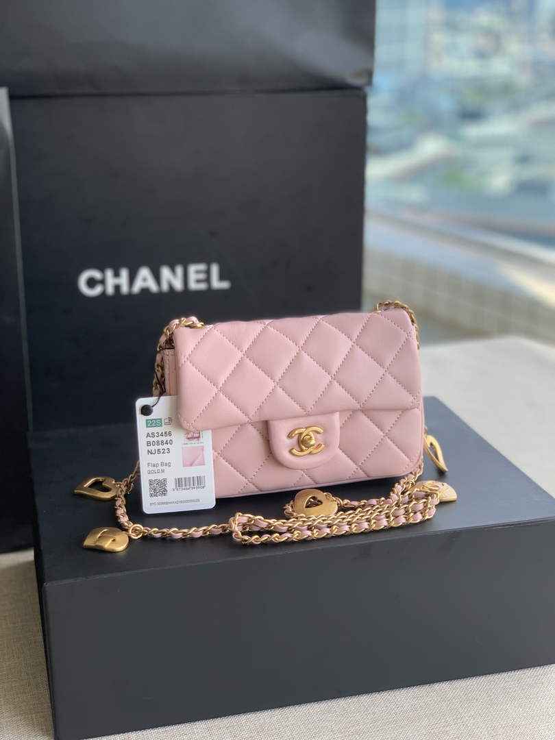 Chanel AS3456 Mini Flap Bag Lambskin pink