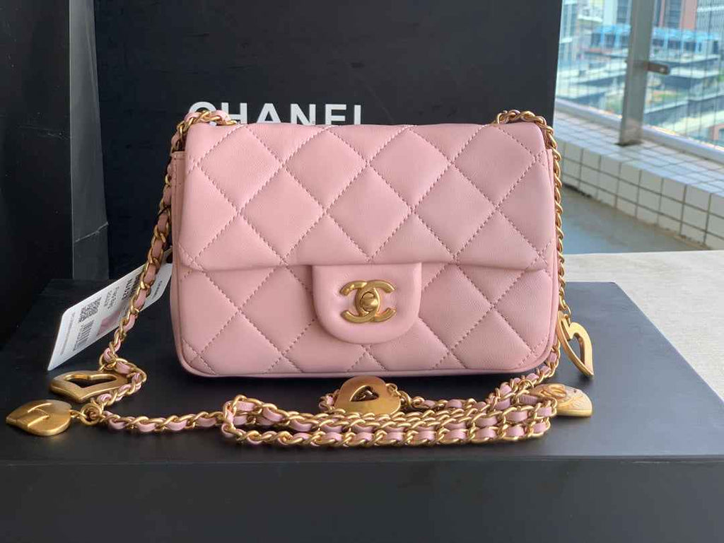 Chanel AS3456 Mini Flap Bag Lambskin pink