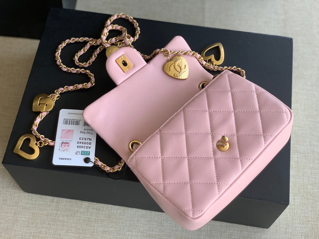 Chanel AS3456 Mini Flap Bag Lambskin pink