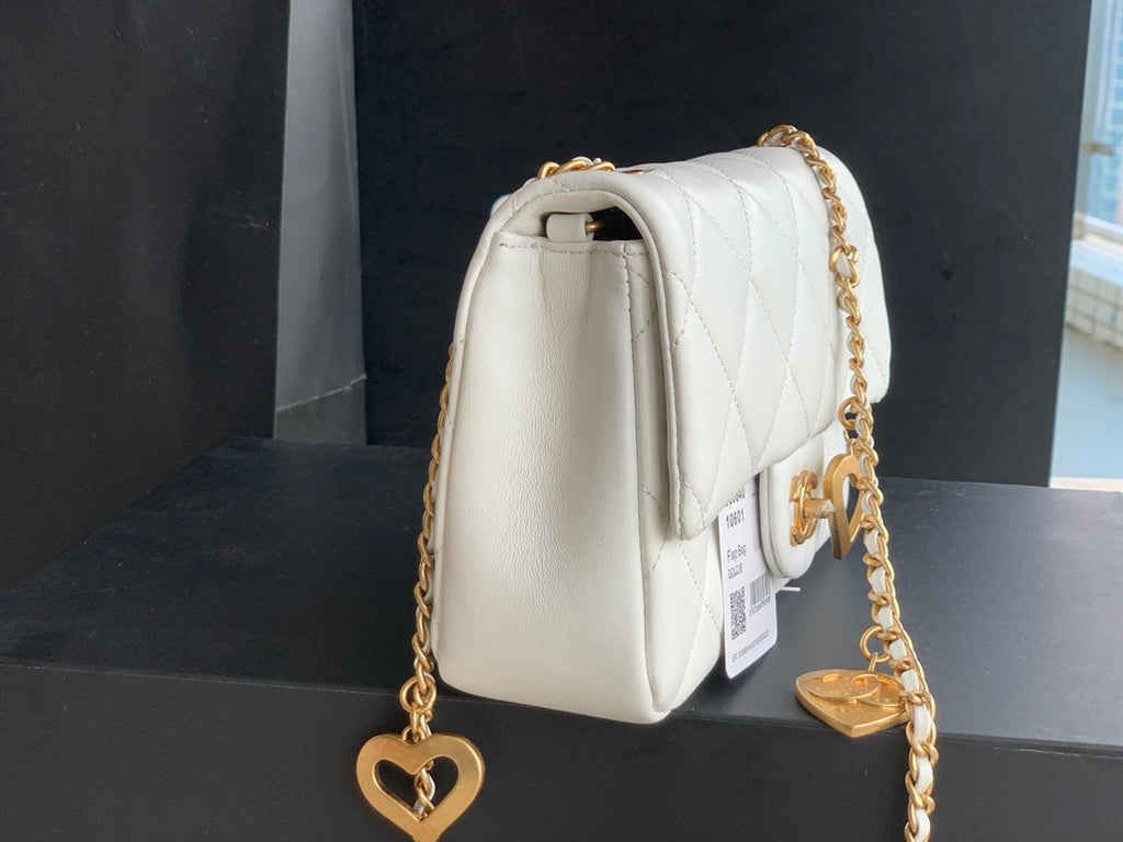 Chanel AS3457 Mini Flap Bag Lambskin White