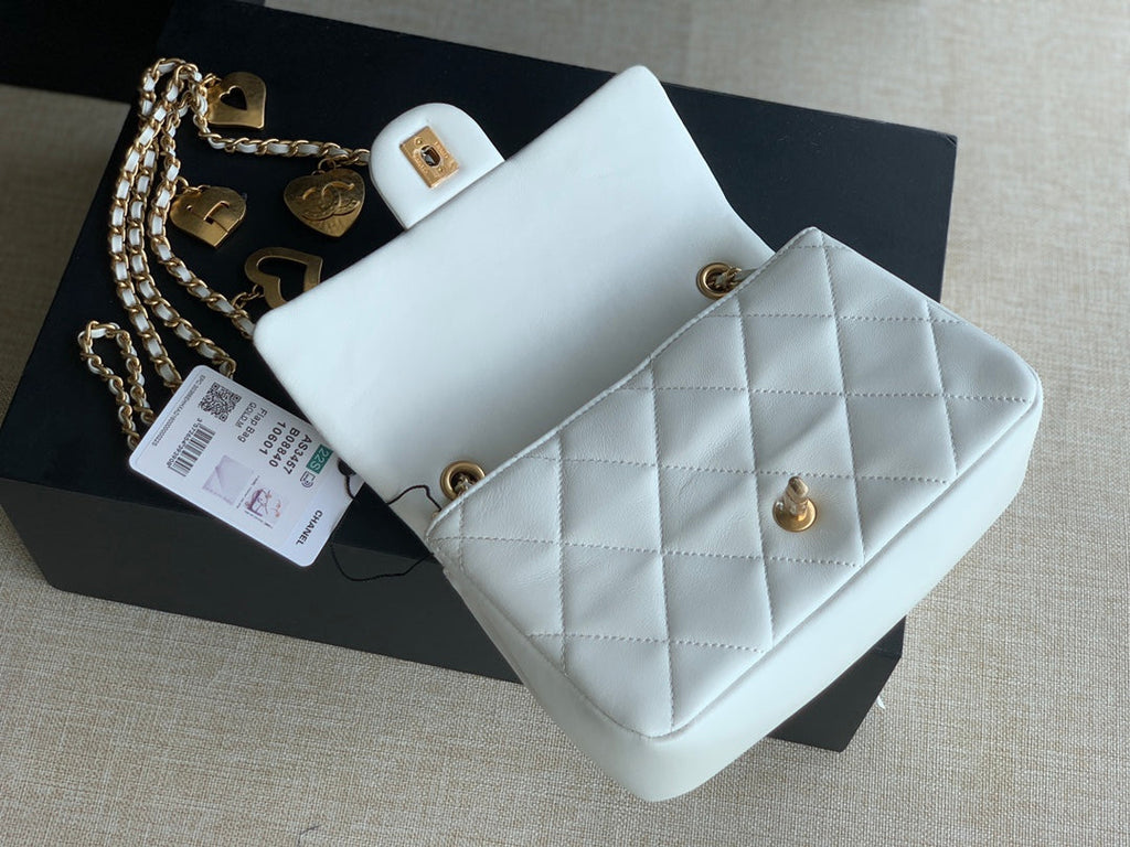 Chanel AS3457 Mini Flap Bag Lambskin White