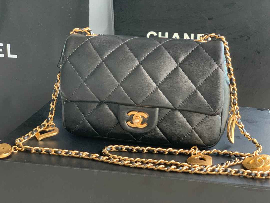 Chanel AS3457 Mini Flap Bag Lambskin Black