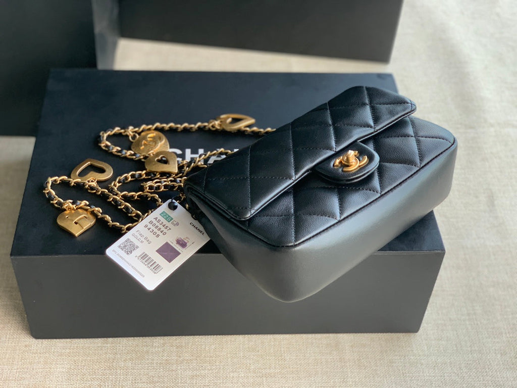 Chanel AS3457 Mini Flap Bag Lambskin Black