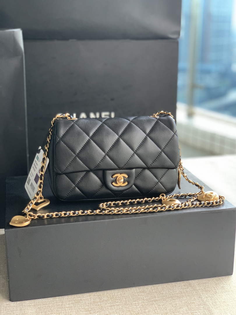 Chanel AS3457 Mini Flap Bag Lambskin Black