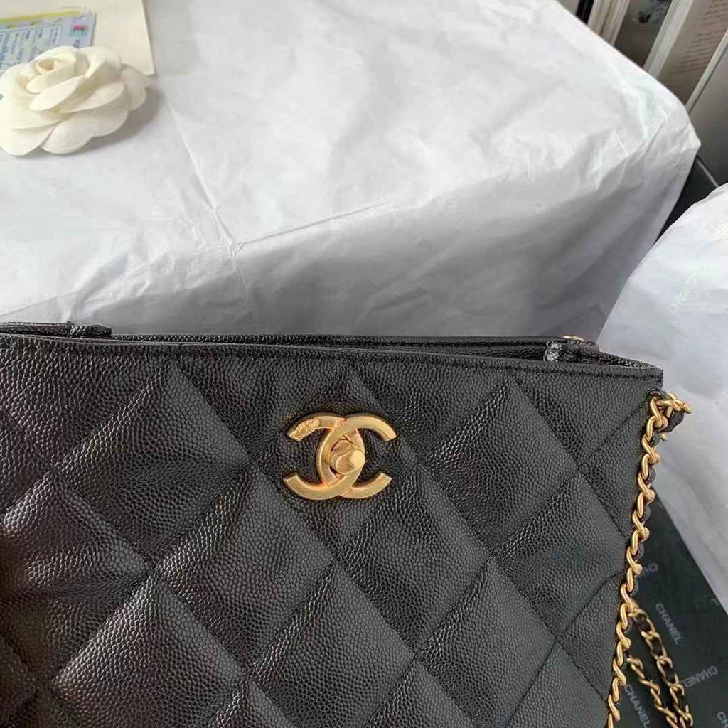 Chanel AS3470 Small Shopping Bag Calfskin Black