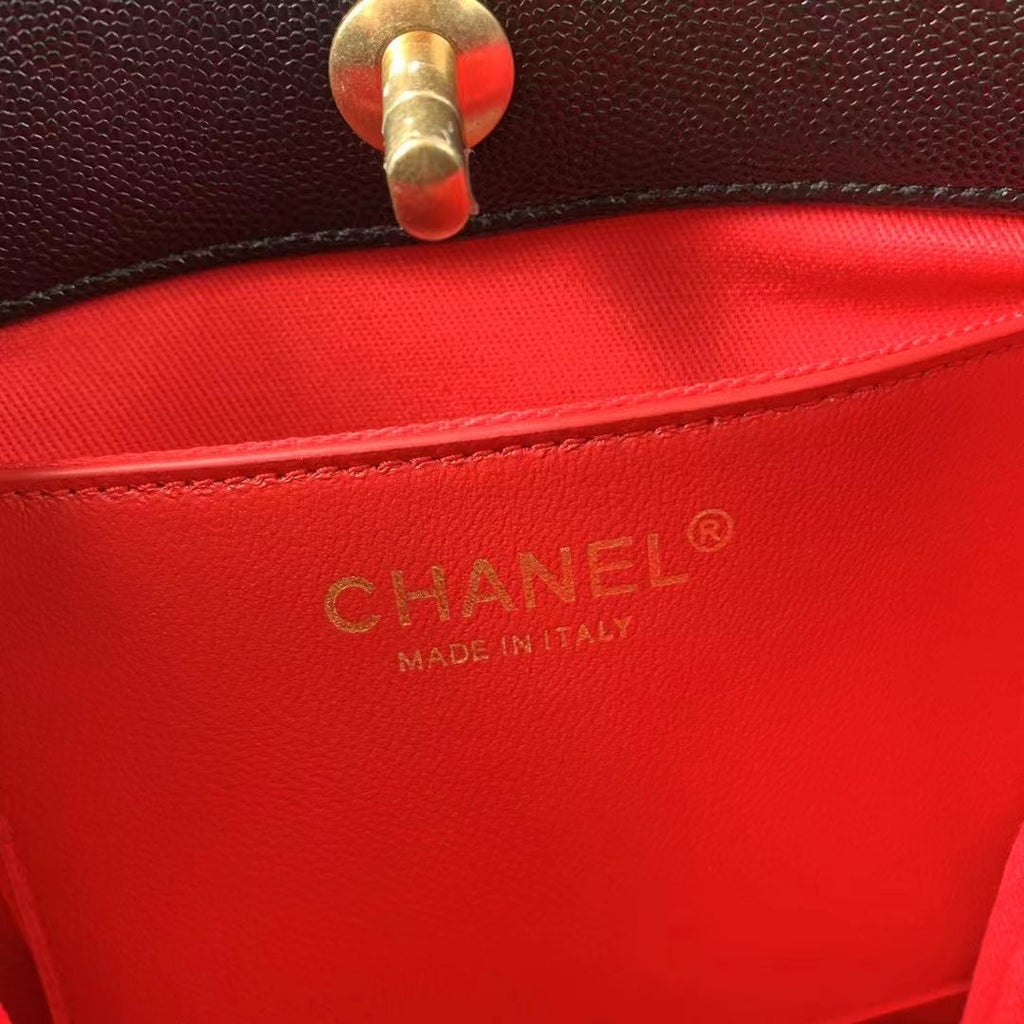 Chanel AS3470 Small Shopping Bag Calfskin Black