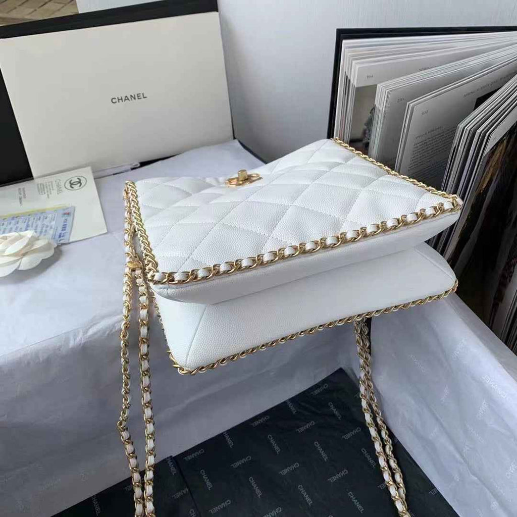 Chanel AS3470 Small Shopping Bag Calfskin White